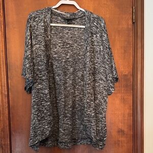 Lane Bryant Charcoal Marled Open-Front Sweater